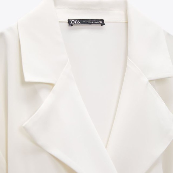 Zara Satin effect Lapel shirt with belt - Picture 7 of 7
